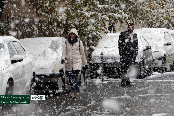 بارش برف پاییزی در تهران