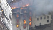 آتش سوزی هتل دوران ملکه ویکتوریا در انگلیس | فیلم آتش سوزی هتل تاریخی کلارمونت را ببینید