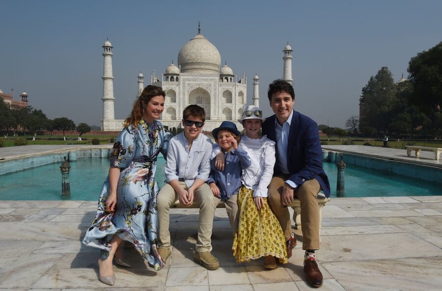 جاستین ترودو نخست وزیر کانادا به همراه خانواده‌اش