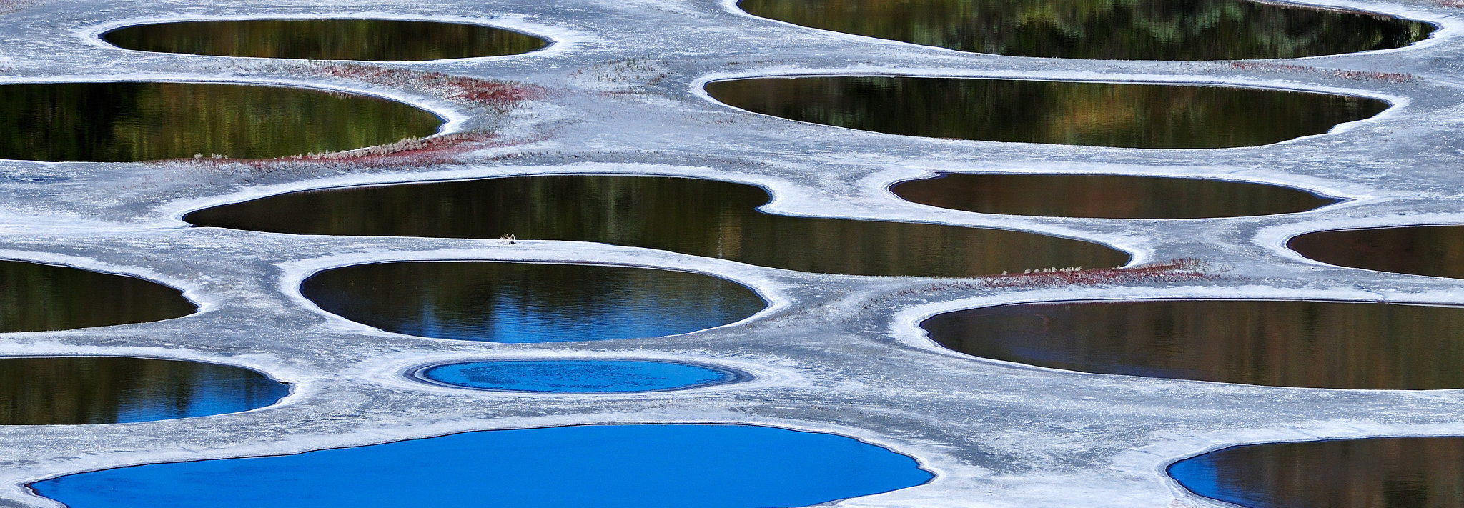 تصاویر یک دریاچه عجیب ؛ خال‌خالی‌های رنگی جذاب