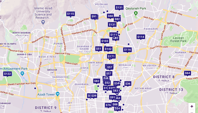 نقشه قیمت‌ ارزی هتل‌های تهران | چرا هتل‌ها به دنبال نرخ ارزی هستند؟ | سوییت هتل 5 ستاره در تهران 100 دلار!
