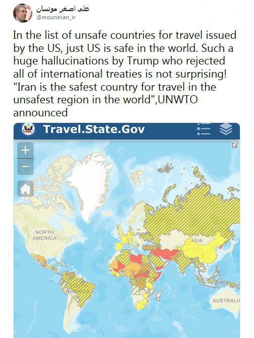 واکنش معاون رئیس جمهور به وضعیت ایران در طبقه‌بندی آمریکا در زمینه امنیت سفر | چقدر آمریکایی به ایران سفر می‌کنند؟