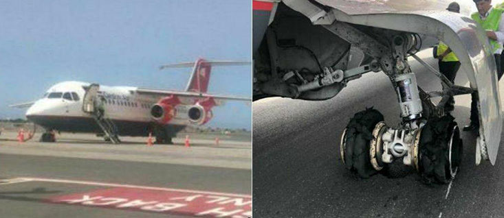 هواپیمای ایرانی در مسقط زمین‌گیر شد | تصاویر هواپیمای حادثه دیده ایرانی در فرودگاه مسقط