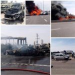 فیلم و تصاویر تصادف مرگبار اتوبوس با ۵ خودرو سواری در اتوبان تهران - ساوه