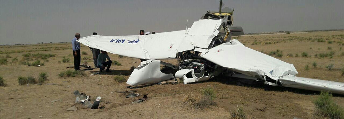 فیلم | محل سقوط هواپیمای فوق سبک در استان سمنان | دو سرنشین هواپیما کشته شدند