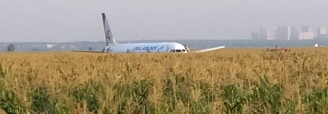 فیلم | فرود اضطراری هواپیمای مسافربری روسیه در یک مزرعه | 23 مسافر مصدوم شدند