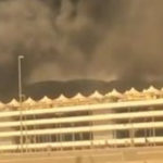 آتش‌سوزی مهیب در ایستگاه قطار شهر جده عربستان | حریق در سقف ایستگاه رخ داده است